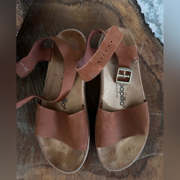Papillio Tan Leather Sandals with Buckle - Picture 1 of 4
